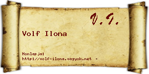 Volf Ilona névjegykártya